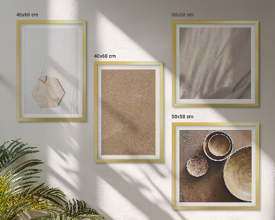 Set 4 slik v okvirju Minimalistične tople teksture