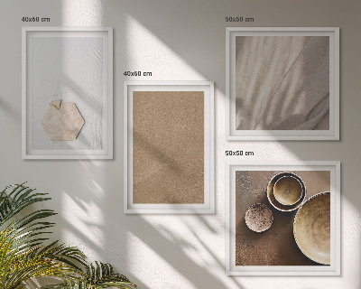 Set 4 slik v okvirju Minimalistične tople teksture
