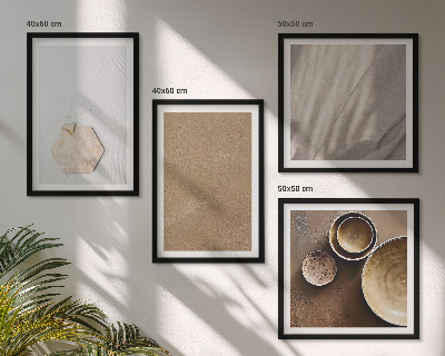 Set 4 slik v okvirju Minimalistične tople teksture
