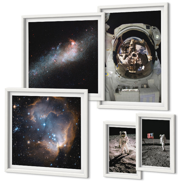 Set 5 slik v okvirju Pristanek astronavtov na Luni