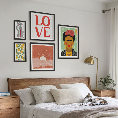 Poliptih v okvirju Ženska v boho slogu z rožami