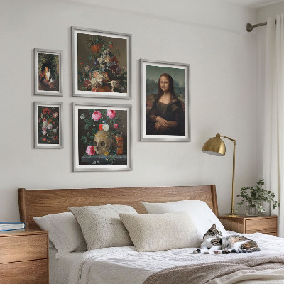 Set 5 slik v okvirju Starinski cvetlični portreti