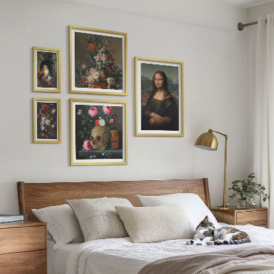 Set 5 slik v okvirju Starinski cvetlični portreti