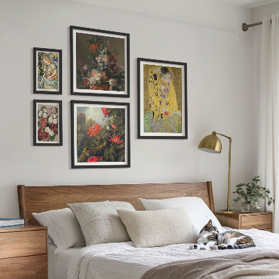 Set 5 slik v okvirju Cvetlične umetniške kompozicije