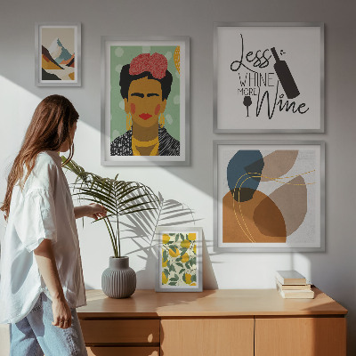 Komplet ujemajočih se slik Abstraktni portreti v boho slogu