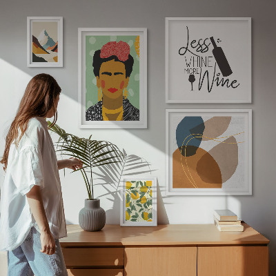 Komplet ujemajočih se slik Abstraktni portreti v boho slogu