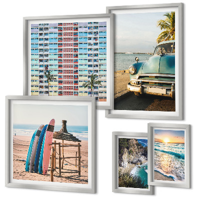 Set 5 slik v okvirju Elegantne pokrajine na plaži