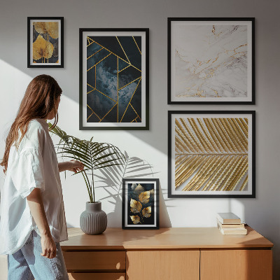 Poliptih v okvirju Elegantni listi in geometrija