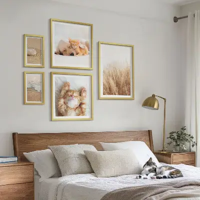 Komplet ujemajočih se slik z ljubkimi živalskimi pokrajinami