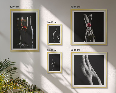 Poliptih v okvirju Elegantni moderni poudarki Črna in rdeča