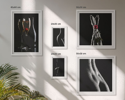 Poliptih v okvirju Elegantni moderni poudarki Črna in rdeča