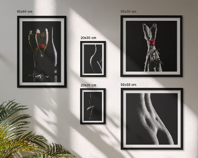Poliptih v okvirju Elegantni moderni poudarki Črna in rdeča