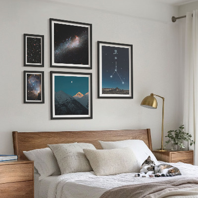 Set 5 slik v okvirju Motivi kozmičnega nočnega neba