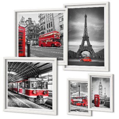 Set 5 slik v okvirju Elegantni razgledi na London in Pariz