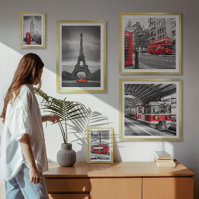 Set 5 slik v okvirju Elegantni razgledi na London in Pariz