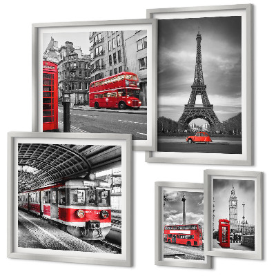 Set 5 slik v okvirju Elegantni razgledi na London in Pariz