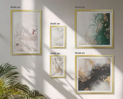 Komplet ujemajočih se slik cvetlični poudarki z abstraktno eleganco