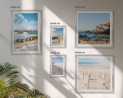 Komplet ujemajočih se slik Pokrajine ob morskih plažah