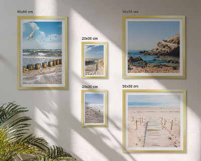 Komplet ujemajočih se slik Pokrajine ob morskih plažah