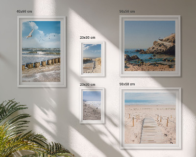 Komplet ujemajočih se slik Pokrajine ob morskih plažah