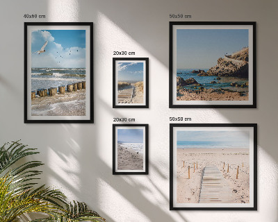 Komplet ujemajočih se slik Pokrajine ob morskih plažah