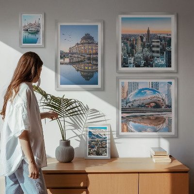 Set 5 slik v okvirju Urbane krajine arhitektura narava