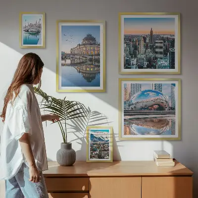 Set 5 slik v okvirju urbane krajine z arhitekturo in naravo