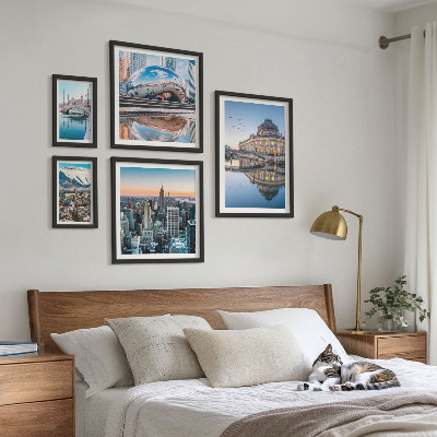 Set 5 slik v okvirju Urbane krajine arhitektura narava