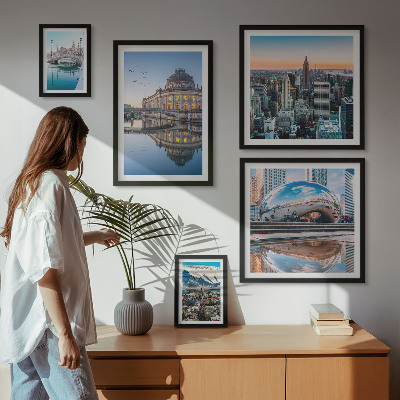 Set 5 slik v okvirju Urbane krajine arhitektura narava