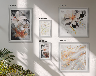 Set 5 slik v okvirju Eleganca cvetličnega marmornega ozadja
