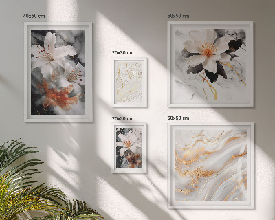 Set 5 slik v okvirju Eleganca cvetličnega marmornega ozadja