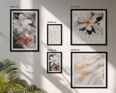 Set 5 slik v okvirju Eleganca cvetličnega marmornega ozadja