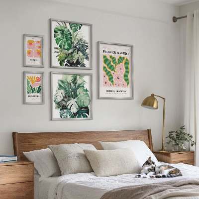 Komplet ujemajočih se slik Rastlinski motivi boho cvetja