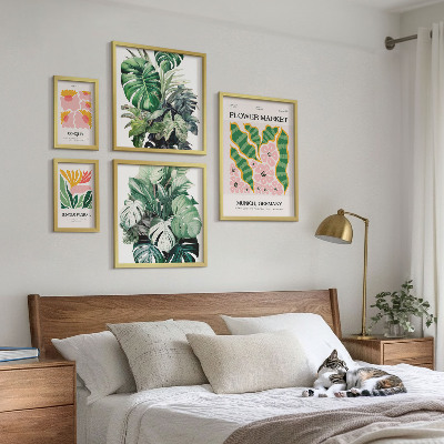 Komplet ujemajočih se slik Rastlinski motivi boho cvetja