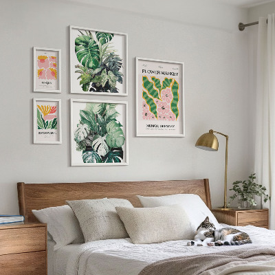 Komplet ujemajočih se slik Rastlinski motivi boho cvetja