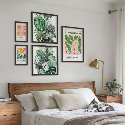 Komplet ujemajočih se slik Rastlinski motivi boho cvetja