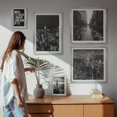 Set 5 slik v okvirju Črno-beli pogledi na New York
