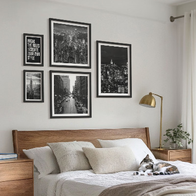 Set 5 slik v okvirju Črno-beli pogledi na New York