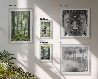 Poliptih v okvirju sproščujoči zen motivi z naravno tematiko