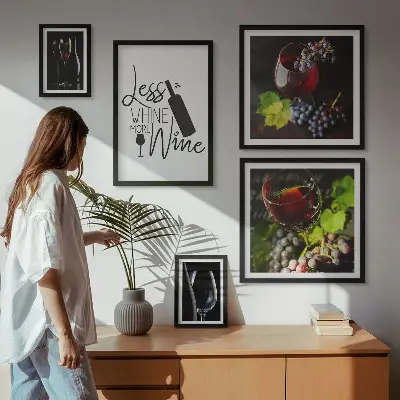 Komplet 5 slik v okvirju elegantni motivi z vinskim motivom in dodatki