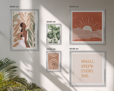 Set 5 slik v okvirju Rastlinski motiv v boho slogu