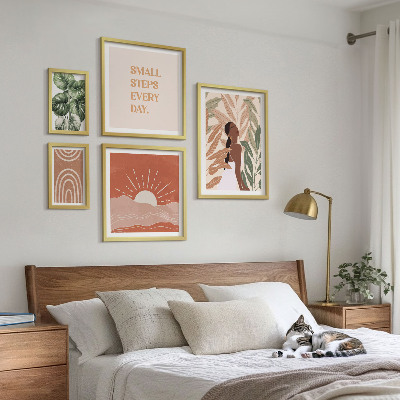 Set 5 slik v okvirju Rastlinski motiv v boho slogu