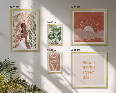 Set 5 slik v okvirju Rastlinski motiv v boho slogu