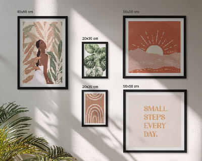 Set 5 slik v okvirju Rastlinski motiv v boho slogu