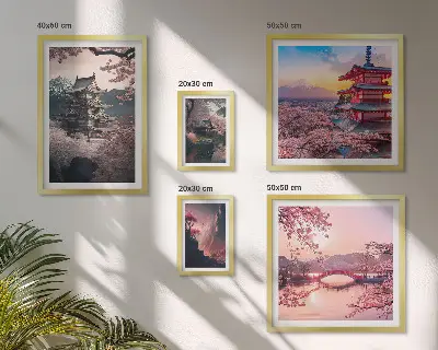 Japonske pokrajine s češnjami komplet ujemajočih se slik