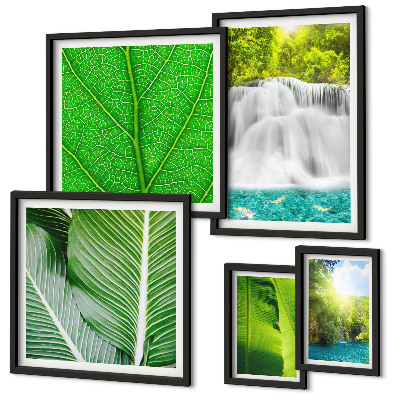 Komplet ujemajočih se slik Tropski palmovi slapovi