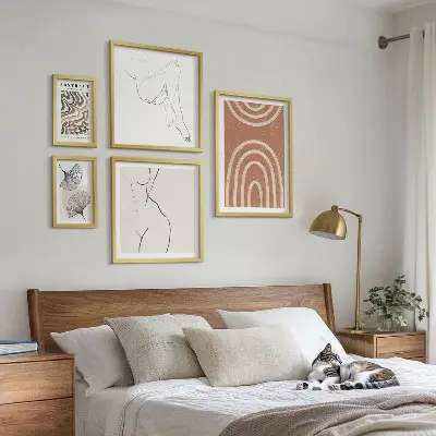 Elegantne abstraktne figure komplet 5 slik v okvirju