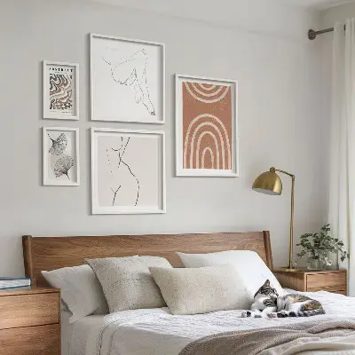 Elegantne abstraktne figure komplet 5 slik v okvirju