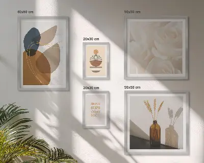Boho rastlinski okraski poliptih v okvirju