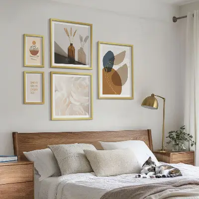 Boho rastlinski okraski poliptih v okvirju